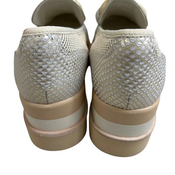 dolce vita Jhenee Platform Sneaker Size 7.5 Gold & Cream Mesh Sides - Picture 6 of 8